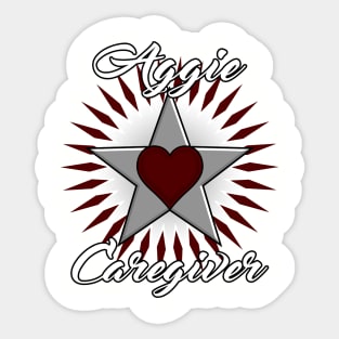 Aggie Caregiver (white font) Sticker